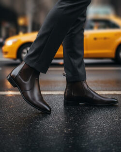 Coffee Brown Chelsea Boots for Riding Biking for Men - RGPDCL - UK 11 Boots For Men