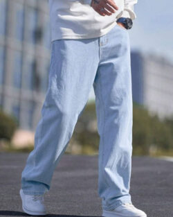 Straight Fit Mid Rise Light Blue Jeans