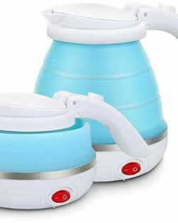 Travel Fold-able Food Grade Electric Kettle Portable Silicone Collapsible Kettle 110-220V 650ML for Most Travel and Home & Office Use Electric Kettle