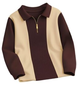 T-Shirt for Men Zip Neck Texture Self Design Cotton Blend Mens Tshirts