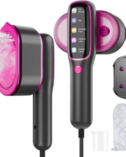 Steam Iron, steamer for ironing clothes : 2-in-1 Handheld Garment Steamer & Iron, Compact,Convenient Vertical Steaming, 1200Watt Quick Heatup, Large Ceramic Panel Ironing, Kills 99.9%* Bacteria