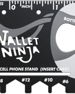 Steel Wallet Ninja 18-In-1 Survival Tool Kit Multifunction Useful & Credit Card Style, Bottle Opener