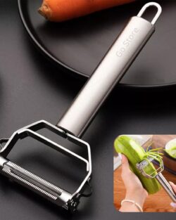 Go Store 2 in 1 Stainless Steel Julienne Vegetable Peeler Multi-Functional Fruit & Veggie Shredder Slicer and Grater for Potatoes, Carrots, Cucumbers