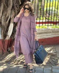 Women's Rayon Blend Solid Straight Kurta with Pant & Dupatta