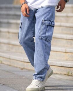 Men Loose Fit Men's Flip Pocket Jeans