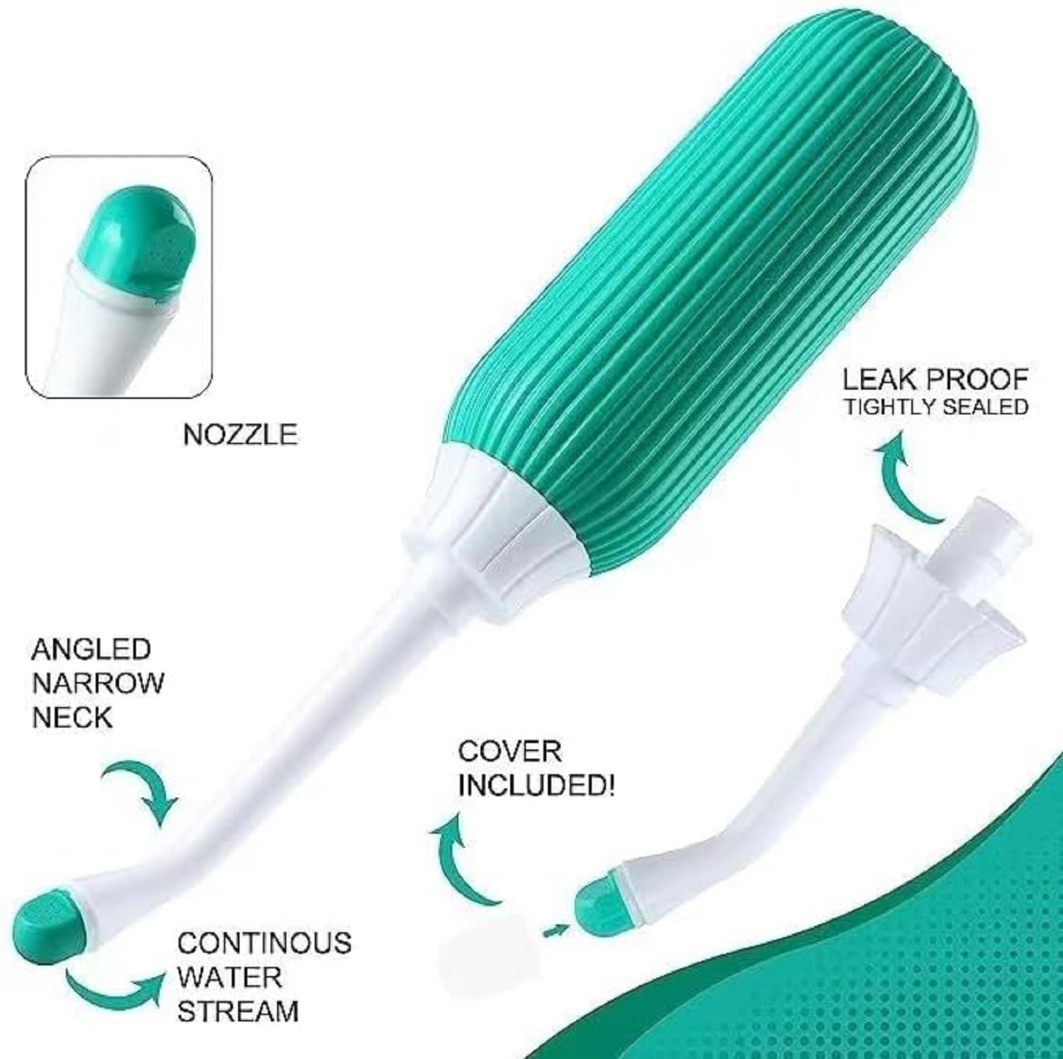 500ML Plastic Retractable Handheld Water Spray Bidet, Easy-to-use Portable Bidet with Angled Nozzle Spray, Travel Bag (Multicolor)