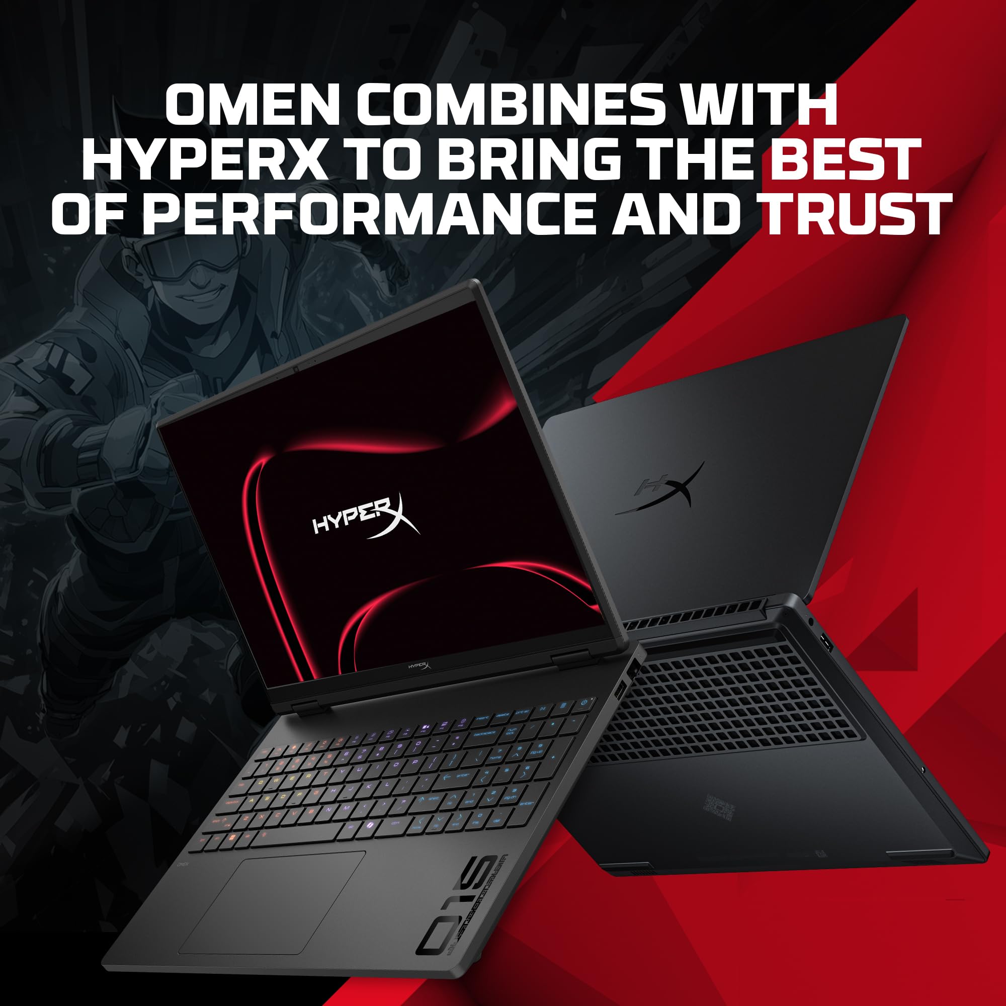 HP HyperX OMEN 15, AMD Ryzen 7 260, 8GB-RTX 5050, 24GB DDR5 (Upgradeable), 1TB SSD, 180Hz, 2.5K, 500 nits, 3ms resp time, 15.3''/38.9cm, Win11, Office24, Black, 2.42kg, gb0038AX, RGB, AI Gaming Laptop - Image 3