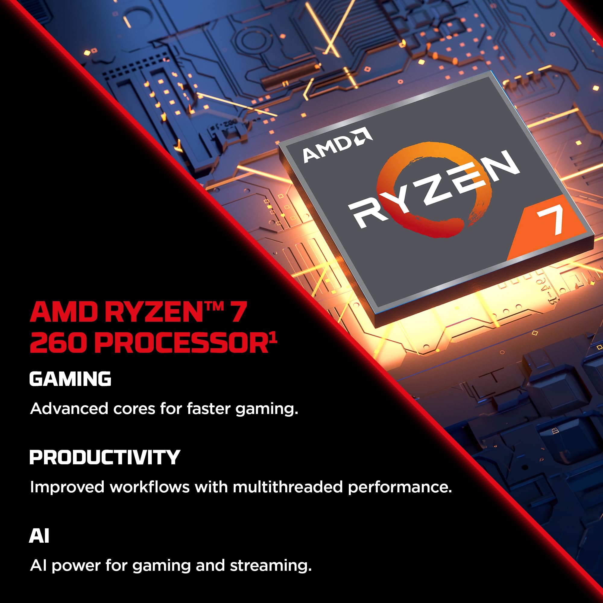 HP HyperX OMEN 15, AMD Ryzen 7 260, 8GB-RTX 5050, 24GB DDR5 (Upgradeable), 1TB SSD, 180Hz, 2.5K, 500 nits, 3ms resp time, 15.3''/38.9cm, Win11, Office24, Black, 2.42kg, gb0038AX, RGB, AI Gaming Laptop - Image 6