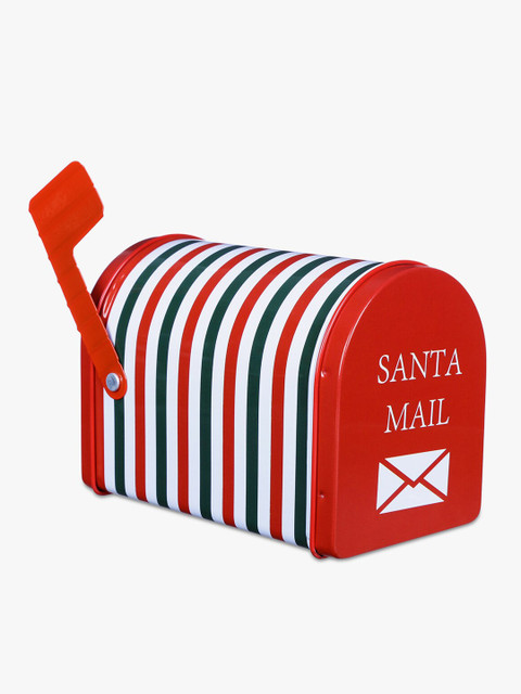 A Vintage Affair- Home Decor Red Christmas Stripes Mini Post Box