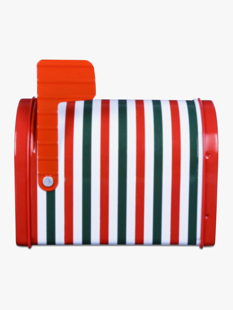 A Vintage Affair- Home Decor Red Christmas Stripes Mini Post Box