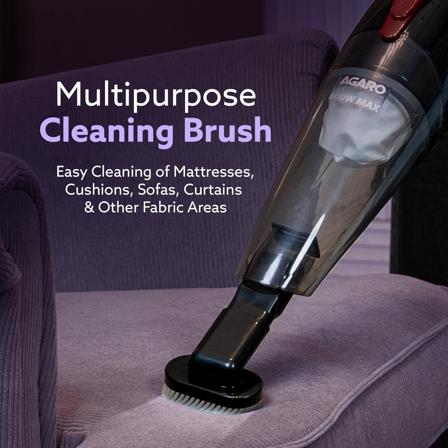 AGARO Regal 800 Watts Handheld Vacuum Cleaner, for Home Use, Dry Vacuuming, 6.5 kPa Suction Power, Lightweight, Lightweight & Durable Body, Small/Mini Size (Black)