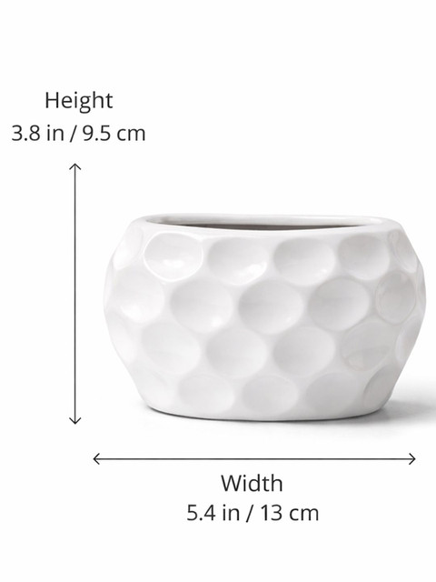Art Street Modern White Bubble Textured Ceramic for Home Decor Flower Vase