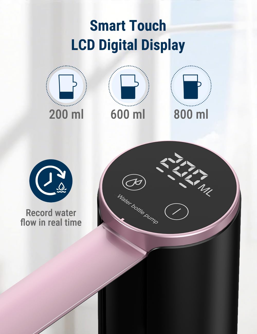 COSTAR Portable Wireless Water Dispenser Pump for 20 Litre Bottle, Automatic Water Pump with Led Digital Display, Water Dispenser Smart Touch, Rechargeable Battery, Foldable,...