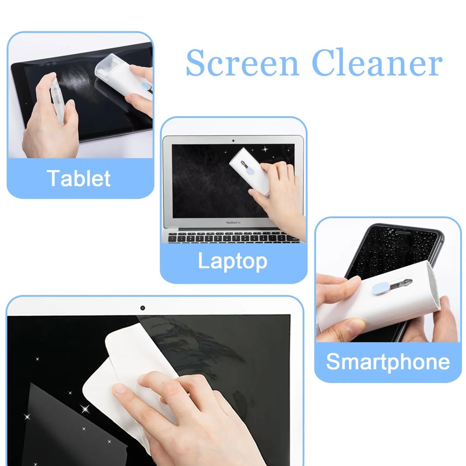 Elfora 7 in 1 Electronic Cleaner kit | Cleaning Kit for iPad | iPhone | Airpods | Monitor Screen | Keyboard | Dust Brush Including Soft Sweep | Swipe | Airpod Cleaner Pen | Key...