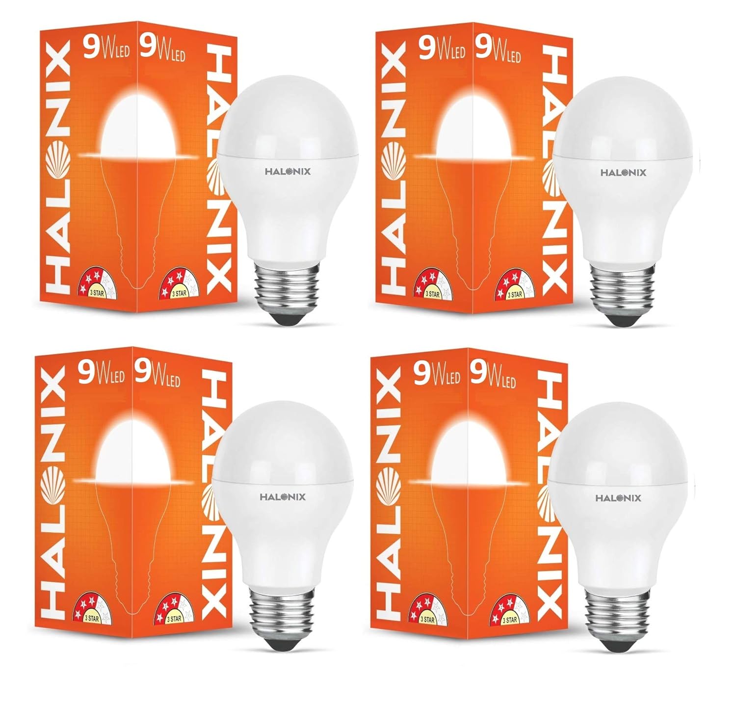 Halonix Astron Plus Base E27 9-Watt LED Bulb (Pack of 2, Cool White)