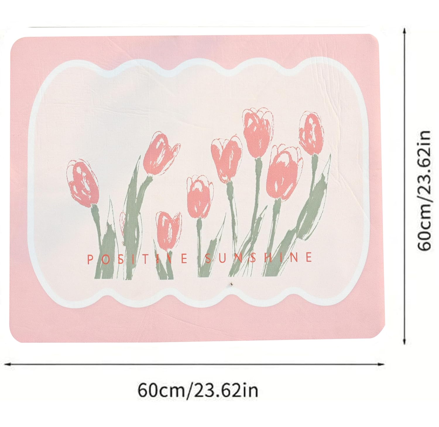Homecloud Non-Slip Washing Machine Mat – Durable Waterproof Protective Cover for Washer & Dryer, Dust-Resistant Mat Ideal for Laundry Room & Kitchen Appliances | 60x60 cm (Pink)