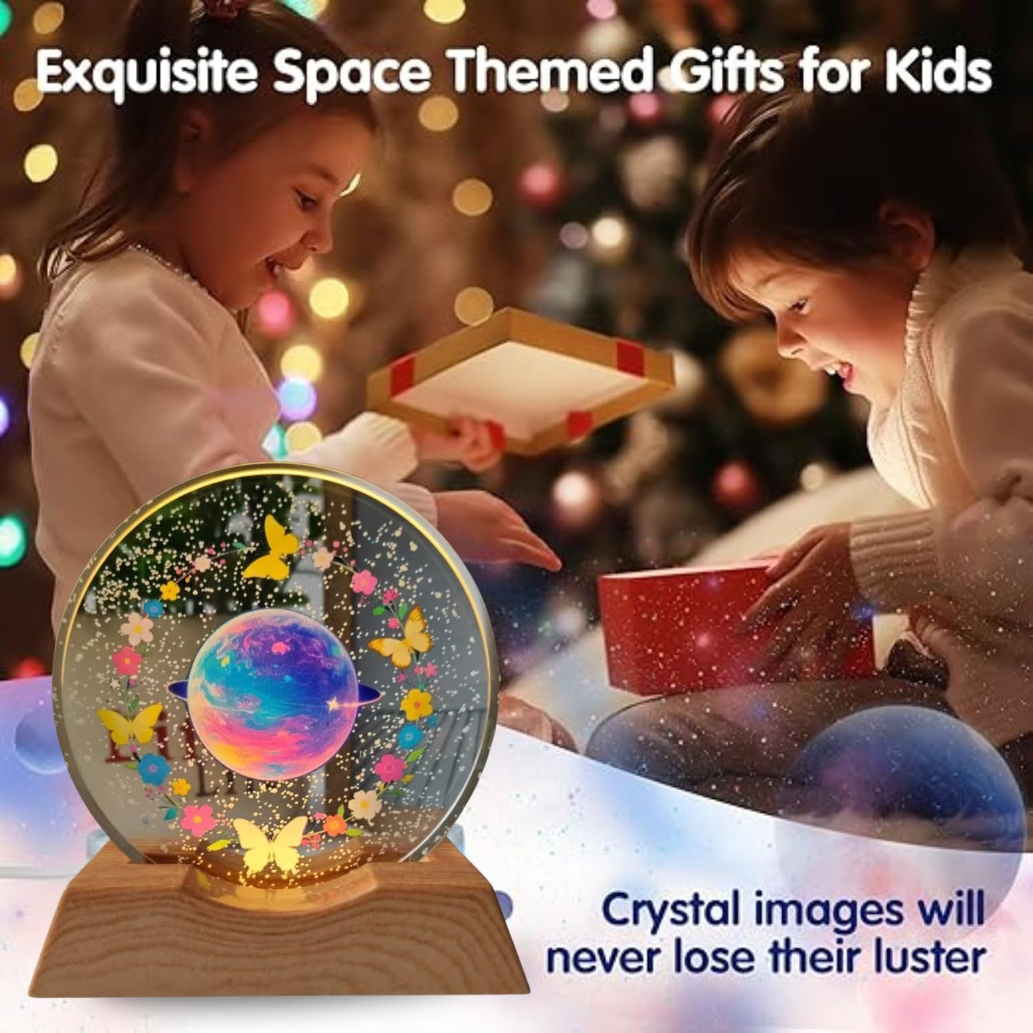 One94Store 3D Acrylic LED Night Light – Warm White & Colorful Planet, Butterfly Designs with Durable Plastic Base, Decorative Table Lamp for Bedroom, Living Room, Kids Room,...