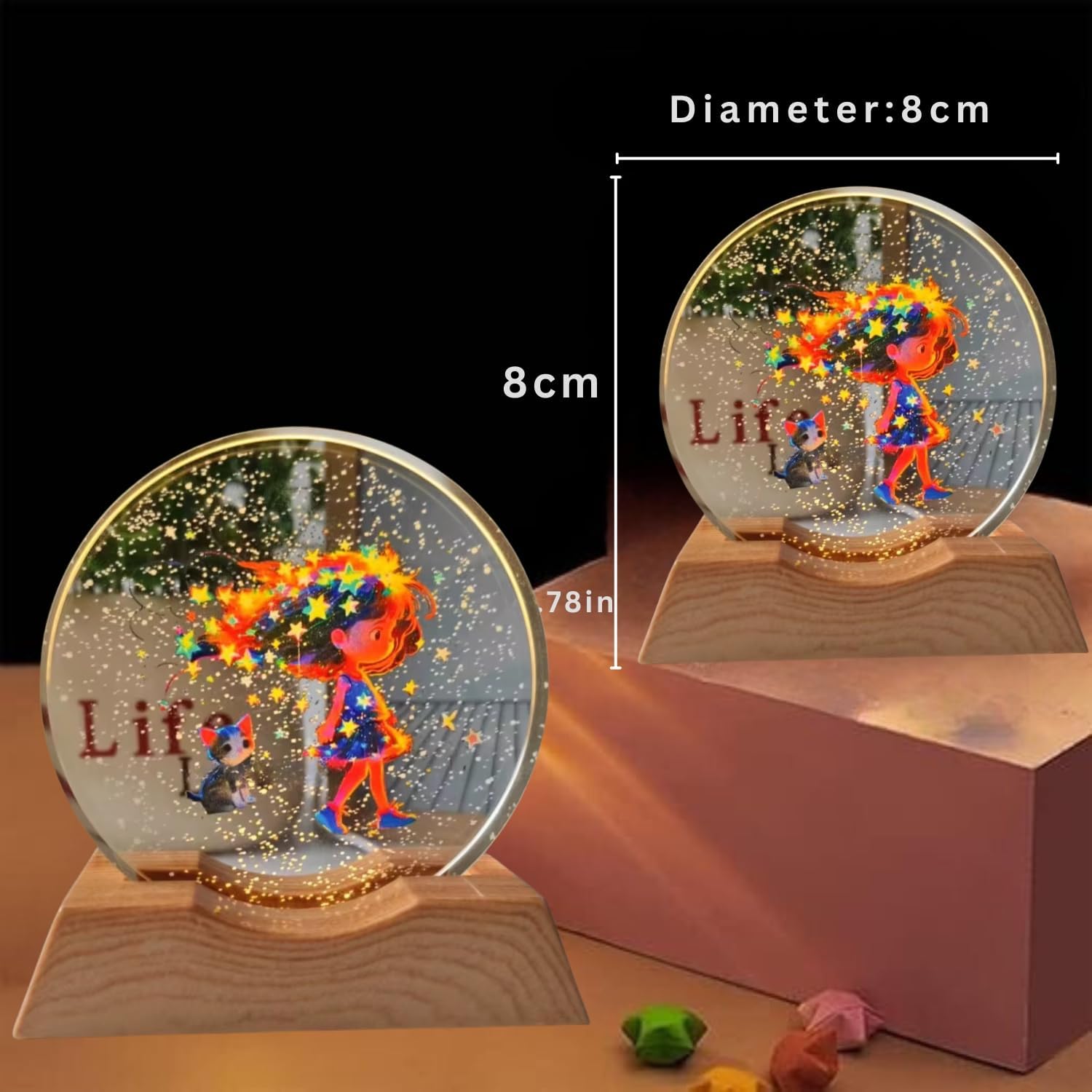 One94Store 3D Acrylic LED Night Light – Warm White & Dream Girl Design with Durable Plastic Base, Decorative Table Lamp for Bedroom, Living Room, Kids Room, Study & Home Décor...