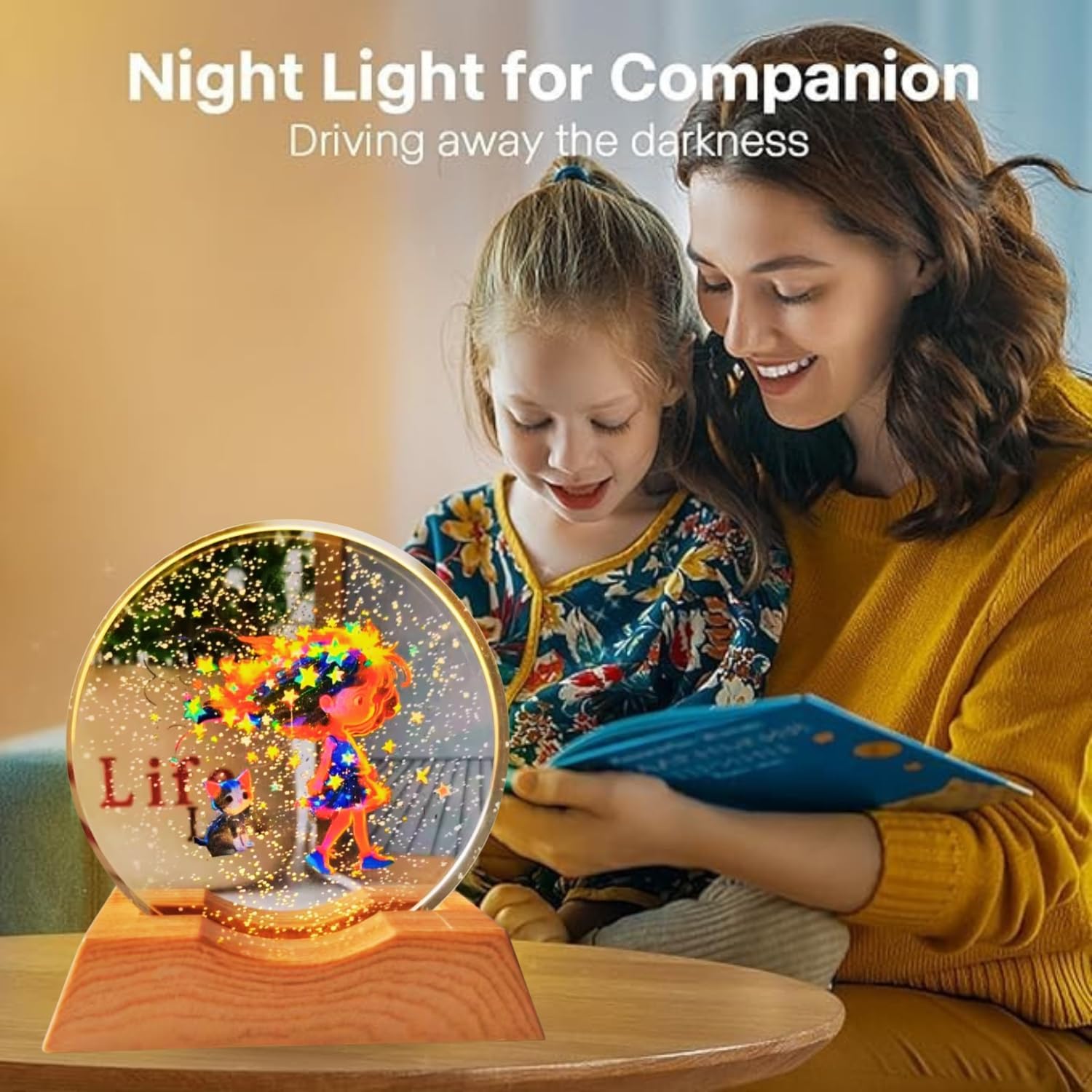 One94Store 3D Acrylic LED Night Light – Warm White & Dream Girl Design with Durable Plastic Base, Decorative Table Lamp for Bedroom, Living Room, Kids Room, Study & Home Décor...