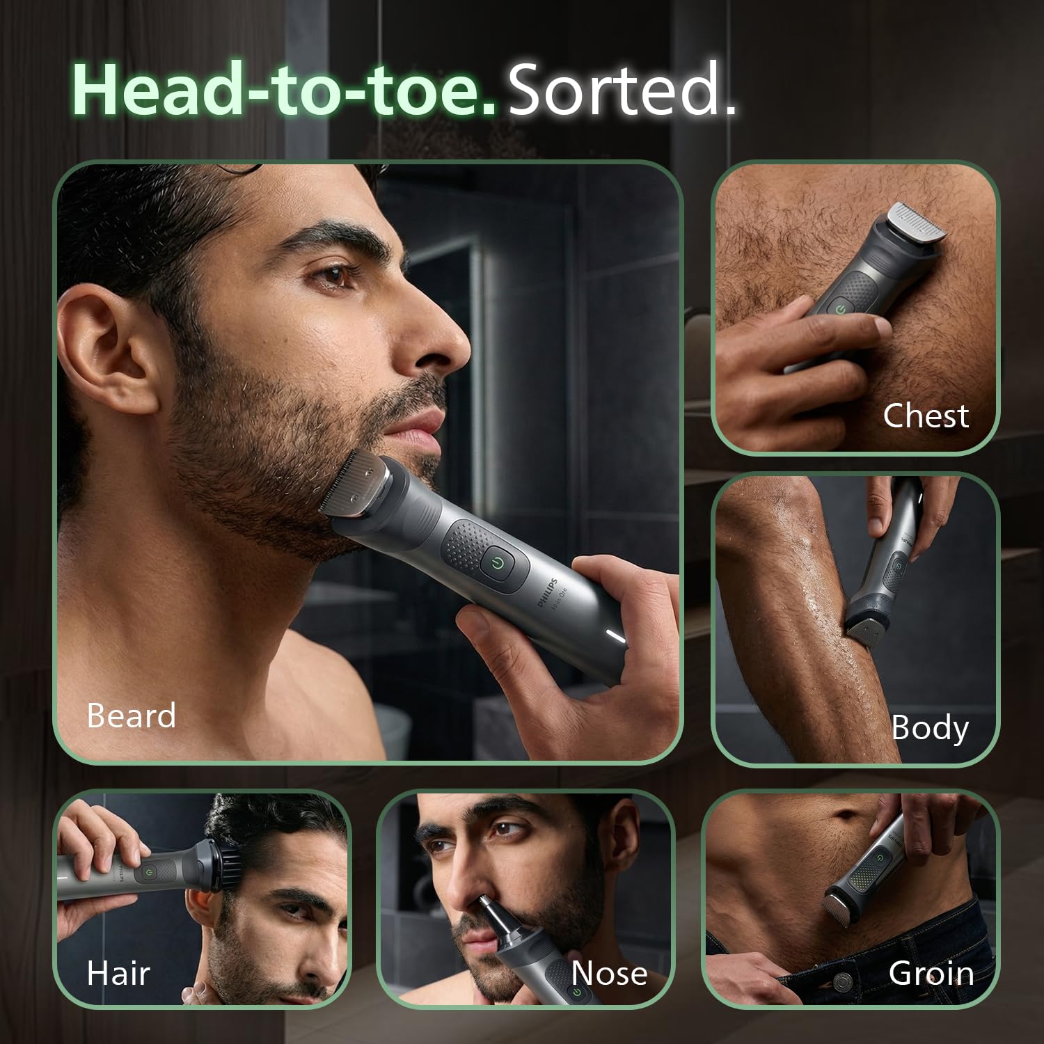 Philips India's No.1 Men's Trimmer | BeardSense Technology | Self-sharpening blades | 13-in-1 Grooming Kit- Beard,Hair,Body, Nose,Intimate | 120min. runtime | 100% Showerproof |...