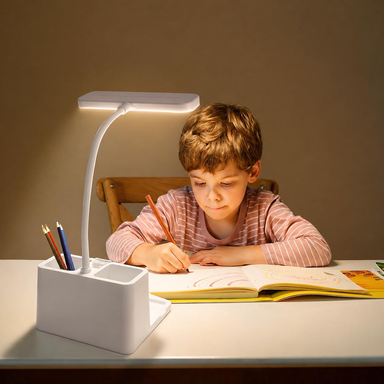 SaleOn Rechargeable Stable Desk Lamp with USB Cable | 3 Color Modes | 6 Month Warranty | Mobile Holder | Eye Protection | Study & Reading Table Lamp | Touch Control |...