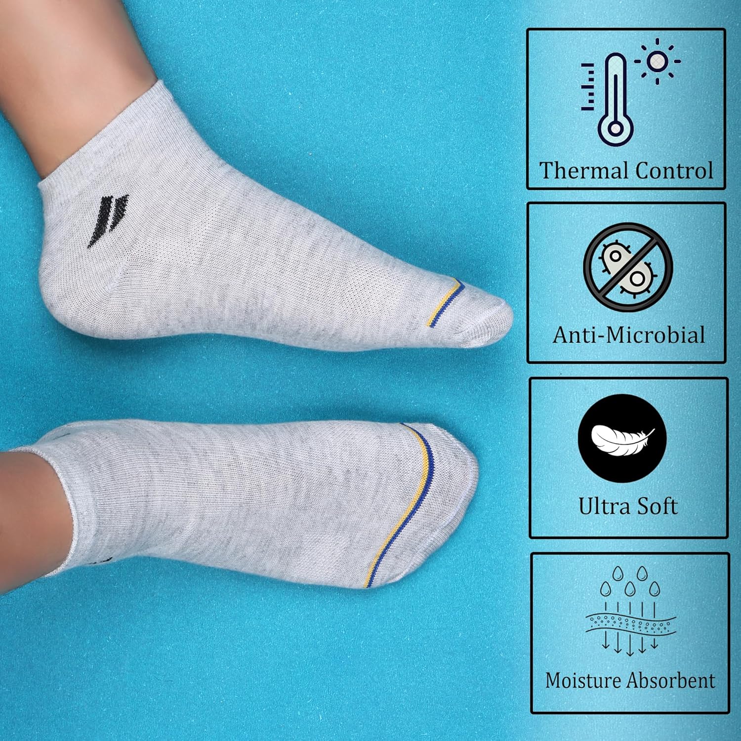 SJeware Men and Women Solid Ankle Length Socks Multicolored (SJW-PLAIN-PACKOF12-B)