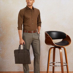 Regular Fit Solid Tie up Collar Casual Shirt