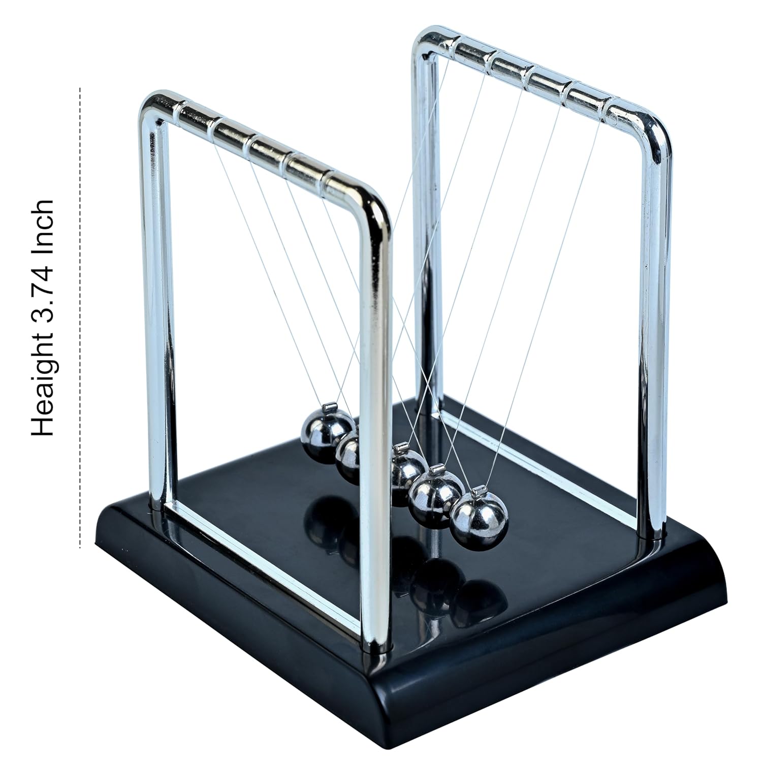 ZAICUS Newton's Cradle Pendulum Ball – Classic Office Desk Decor Toy for Focus | Motion Physics Gadget | Gift for Science Lovers- 4 Inch