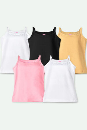 ariel Kids Girls Pack Of 5 Camisoles