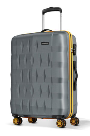 Aristocrat Comet Grey Medium Hard Luggage 66cm Check-in Trolley Bag With Smooth 8-Wheel
