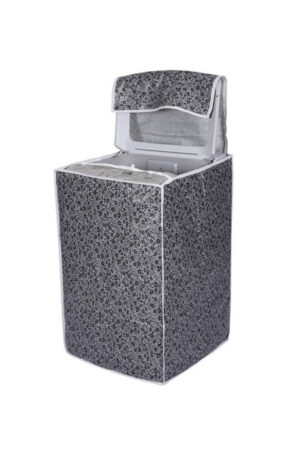 DALUCI Grey Printed Cotton Top Load Washing Machine Cover