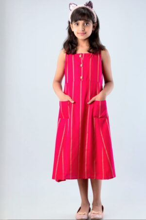 DMP EXPORT Girls Pink Cotton Kurtas
