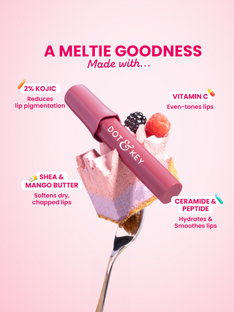 DOT & KEY Meltie Lip Balm In-Vivo Tested SPF 50+ PA+++, With 2% Kojic - Berry Crumble