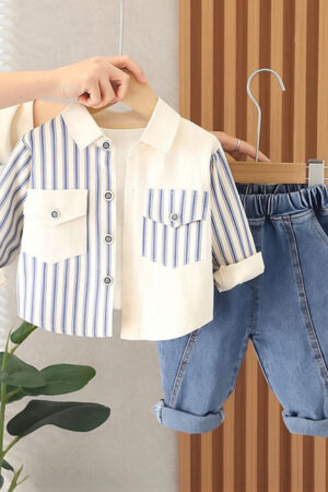 Googo Gaaga Boys Striped Shirt With Trousers