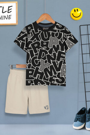 HELLCAT Boys Printed T-shirt With Shorts