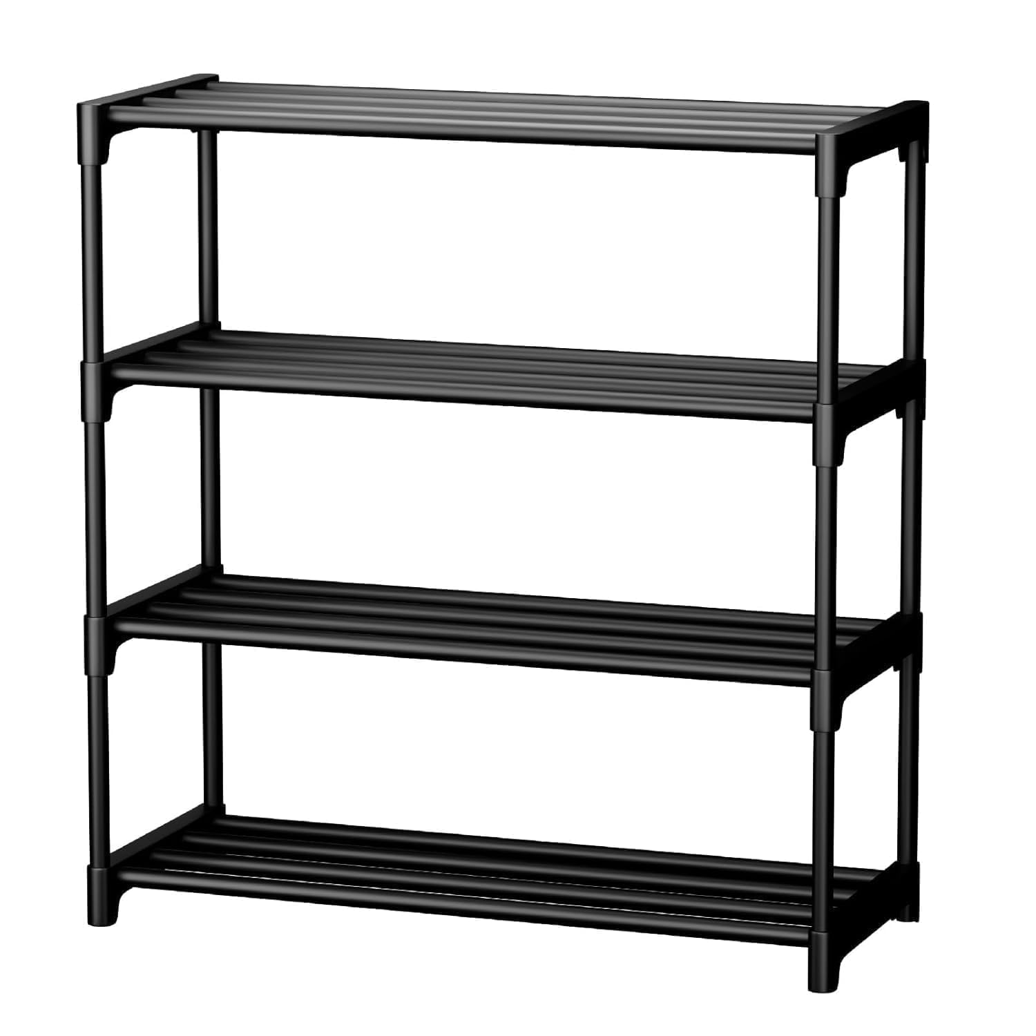 JEBISON Shoe Rack for Home | 4 Tier Plastic Shoe Stand | Multipurpose Foldable & Stackable Shoe Storage Organizer | Lightweight Durable Shoes Rack for Bedroom, Entryway, Hallway...