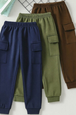 Kaff Kids Pack Of 3 Mid-Rise Regular Fit Joggers