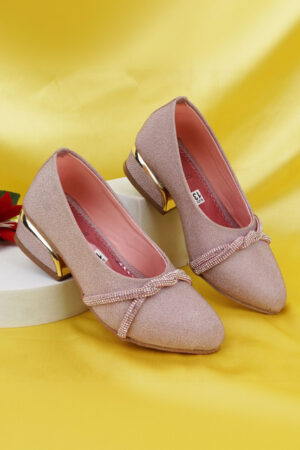 LMG Lifestyle Girls Textured Party Block Pumps
