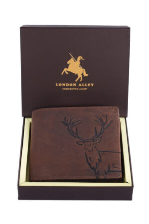 LONDON ALLEY Men Textured Leather Two Fold Wallet