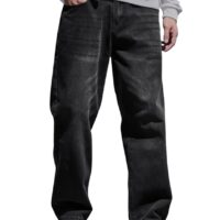 Men’s Baggy Fit Jeans – Loose Fit High-Rise Denim – Comfortable Casual Wear Jeans for Men – Trendy Street Style Denim Pants