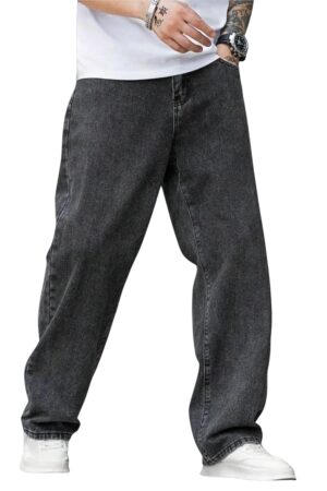 Men’s Baggy Fit Jeans – Loose Fit High-Rise Denim – Comfortable Casual Wear Jeans for Men – Trendy Street Style Denim Pants