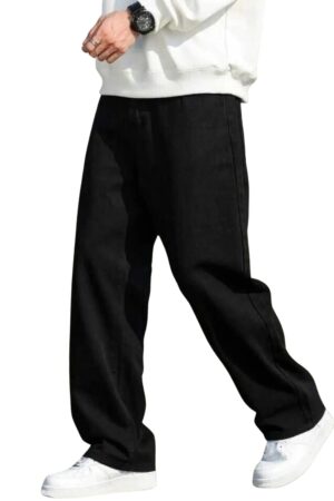 Men’s Baggy Fit Jeans – Loose Fit High-Rise Denim – Comfortable Casual Wear Jeans for Men – Trendy Street Style Denim Pants