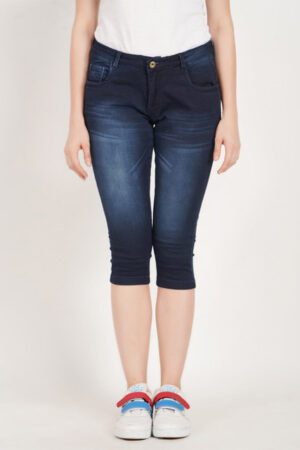 MM-21 Women Skinny Fit Mid-Rise Denim Capris