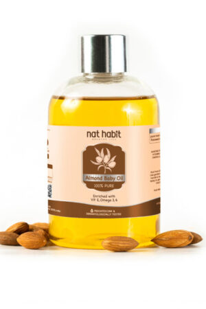 Nat Habit Kids 100% Pure Almond Baby Oil for Skin & Hair with Vit E & Omega 3 - 100ml