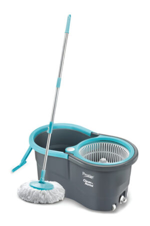 Prestige CleanHome Alpha Blue & Grey Cotton Mop Set With 2 Microfiber Mop Heads