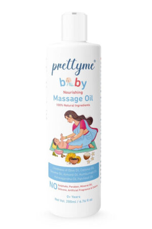 Prettyme 2-Pcs Baby Body Massage Oil with Olive Almond Coconut -400ml