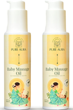 Pure Aura Set Of 2 Baby Massage Oil With Almond Oil - 100 ml Each
