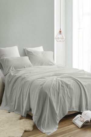 Sangria Cream Color 300 TC King Double Bedsheet With 2 Pillow Covers-2.74 m x 2.74 m