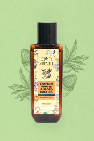 Sarvm Naturals Kashmiri Saffron Almond Baby Oil For Skin Nourishment - 100 ml