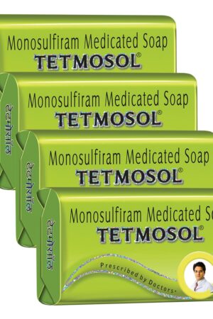 Tetmosol Medicated Soap- fights skin infections, itching with lime like fragrance for daily bathing - Pack of 4 (4x100gms)